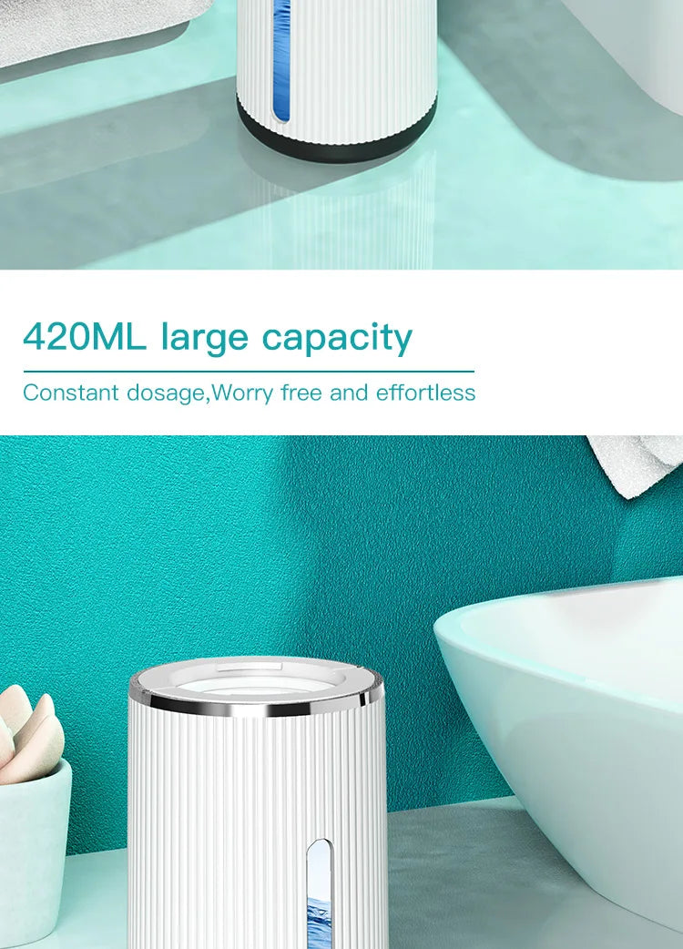 420ML Large Capacity Automatic Smart Senor Soap Dispenser Wall-Mounted Electric Foam/Liquid Model Hand Dish Washing Pump Machine - LKBA