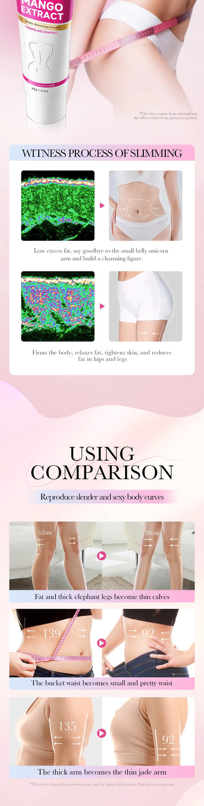 Fast Slimming Cream Weight Loss Remove Cellulite Sculpting Fat Burning Massage Firming Lifting Quickly Niacinamide Body Care 40g - LKBA