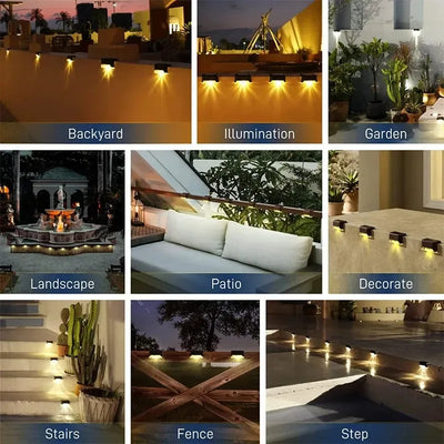 4-32pack Warm White Solar LED Step Lights Waterproof Outdoor Garden Path Stair Balcony Night Light Patio Fence Light Decoration - LKBA