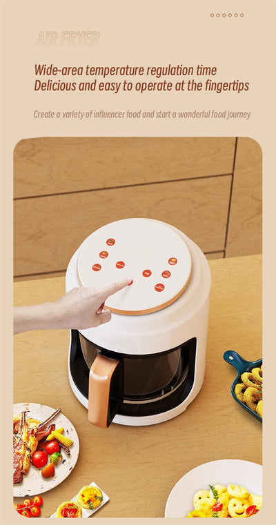 Air Fryer Visual Oil-free Electric Fryer Multi-Functional Automatic Household 360°Baking LED Touchscreen - LKBA