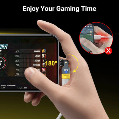 AUFU 540 Degree Rotating Magnetic Adapter USB to Type-C Charging Cable Magnetic USB C Female Converter for iPhone17 Mobile Phone - LKBA