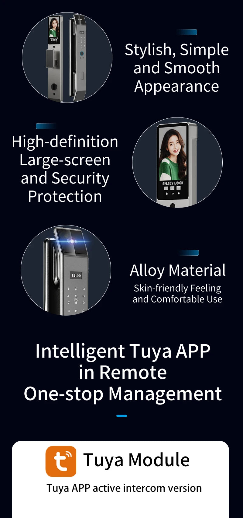 XSDTS Wifi Tuya APP Face Recognition Smart Door Lock with Camera Video Call Voice Intercom Digital Door Lock Automatic Door Lock - LKBA