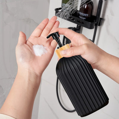 Bathroom Countertop Container Hand Soap Dispenser Cotton Ball Storage Box Toothbrush Holder - LKBA