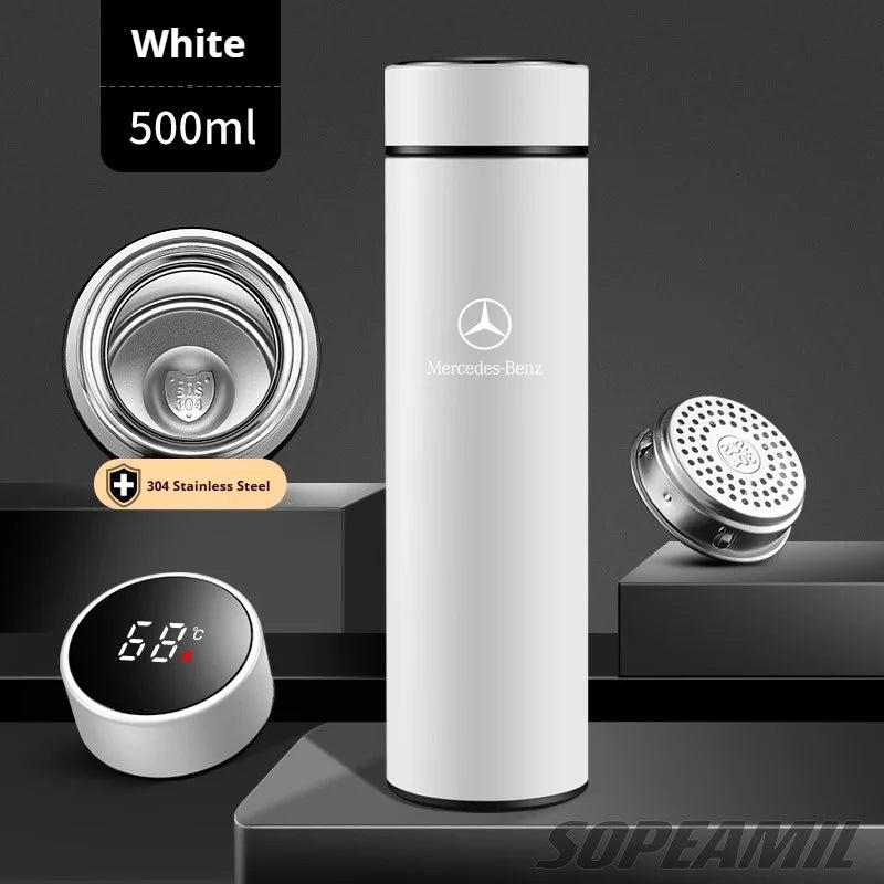 Car Vacuum Cup Thermos Mug Temperature Display Coffee Cup Mercedes-Benz A C E S Class A35 A45 C43 CLA CLS GLA GLC GLK ML SL Vito - LKBA