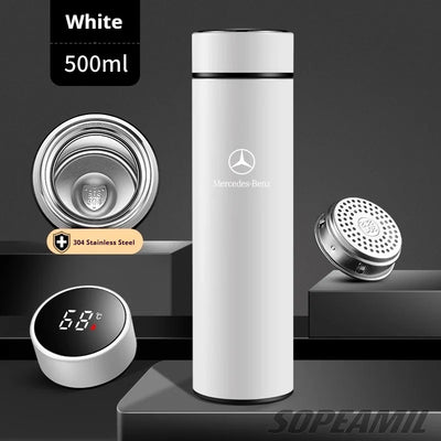 Car Vacuum Cup Thermos Mug Temperature Display Coffee Cup Mercedes-Benz A C E S Class A35 A45 C43 CLA CLS GLA GLC GLK ML SL Vito - LKBA