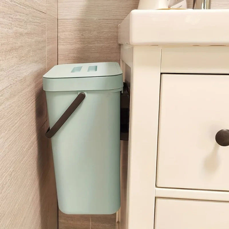 Space-Saving Quiet-Close Trash Can - 3/5L, Eco-Friendly Sealed Bin for Kitchen & Office - LKBA