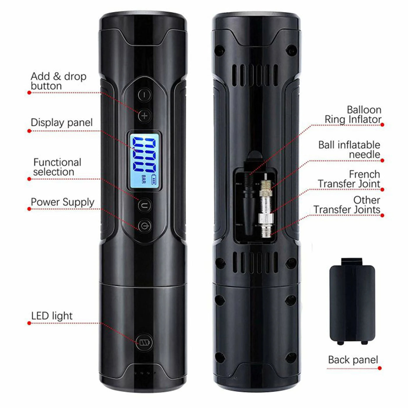Tire Inflator 12V Portable Air Pump 300PSI Multi Purpose Quick Inflating Display for Car - LKBA