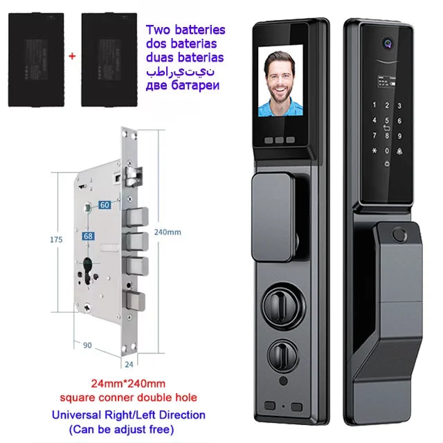 Waterproof Outdoor Smart  Lock Wifi Alexa Tuya APP Aluminium Alloy Material Fingerprint Password Smart Door Lock With Camera - LKBA