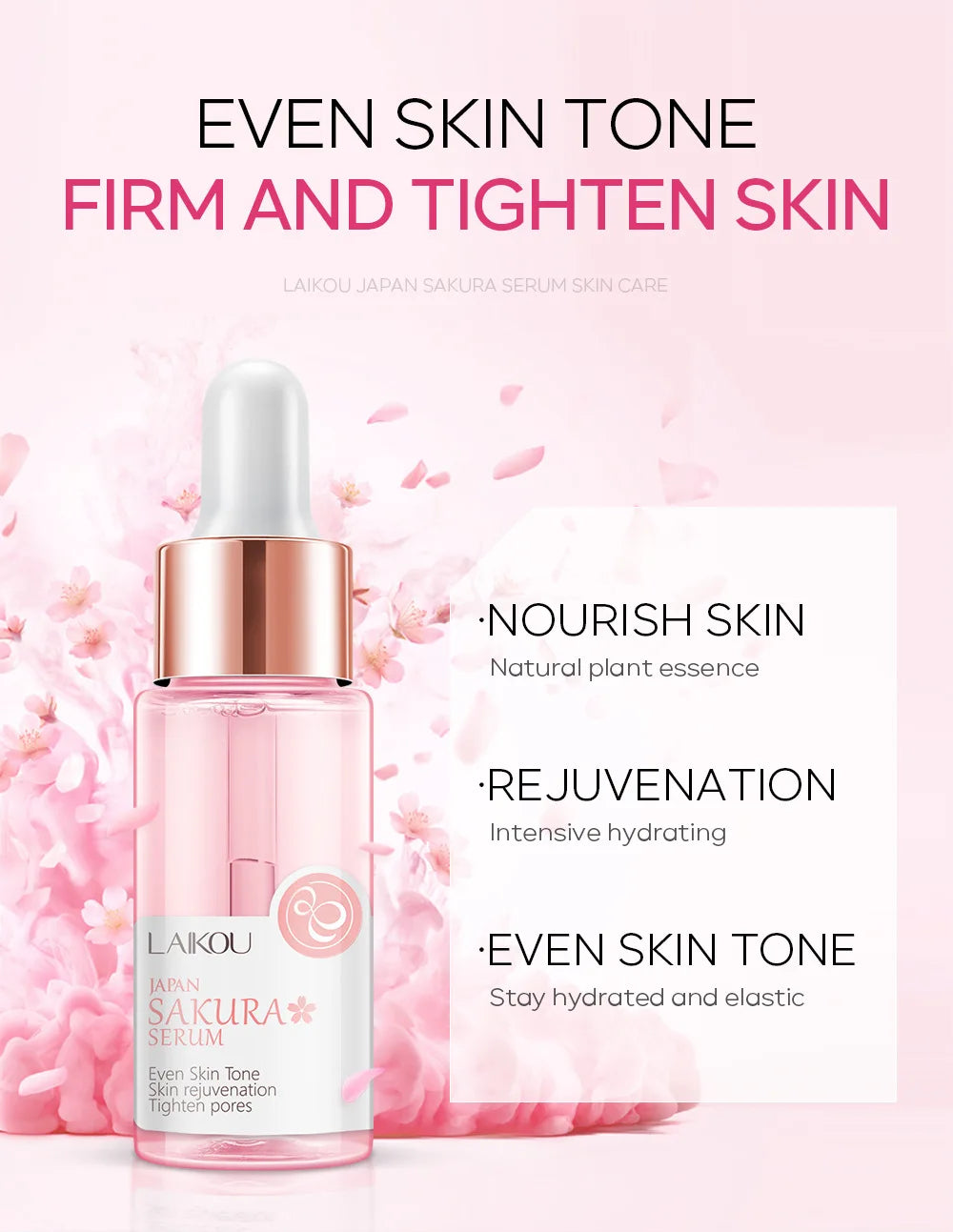 LAIKOU 17ML Japan Sakura Serum Vitamin C Nourish Essense Oil Control 24K Gold Serum Rose Blueberry Skin Care Smoothing Facecare - LKBA