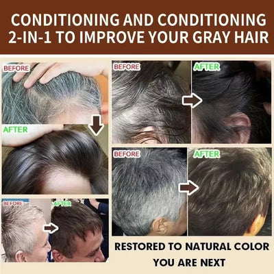 Pure Natural Herbal Hair Dye Shampoo 5 Minutes Change Hairs Color Non-irritating Repair Gray White Fashion Hair Care Women Men - LKBA