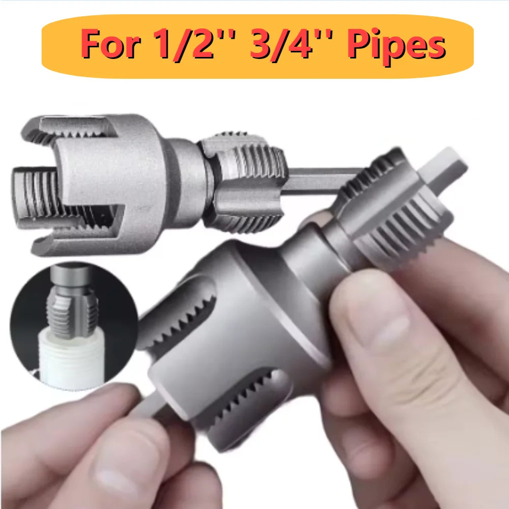 Universal Internal External Pipe Threading Tool Compact Durable Hand Tool for Fast Pipe Fittings - LKBA