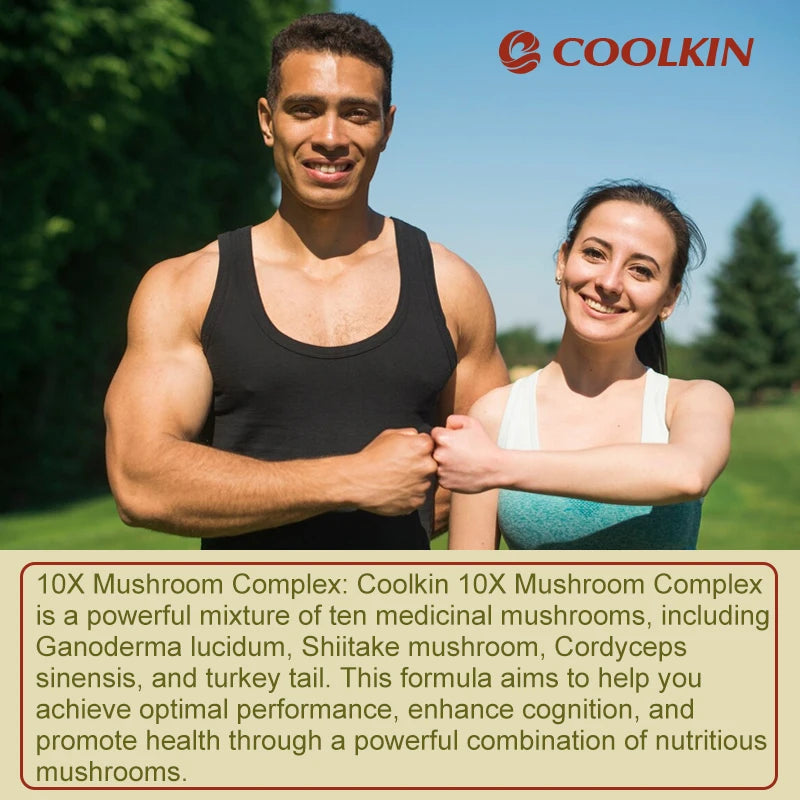 10 Mushroom Complex - Boost Energy, Improve Brain Function, Enhance Memory and Concentration, and Boost Immunity - LKBA