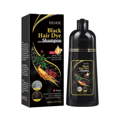 100ml/500ml Hair Dye Shampoo 3in1 Darkening Hairs Instant Gray To Black Polygonum Multiflorum Natural Coloing Cover Men Women - LKBA