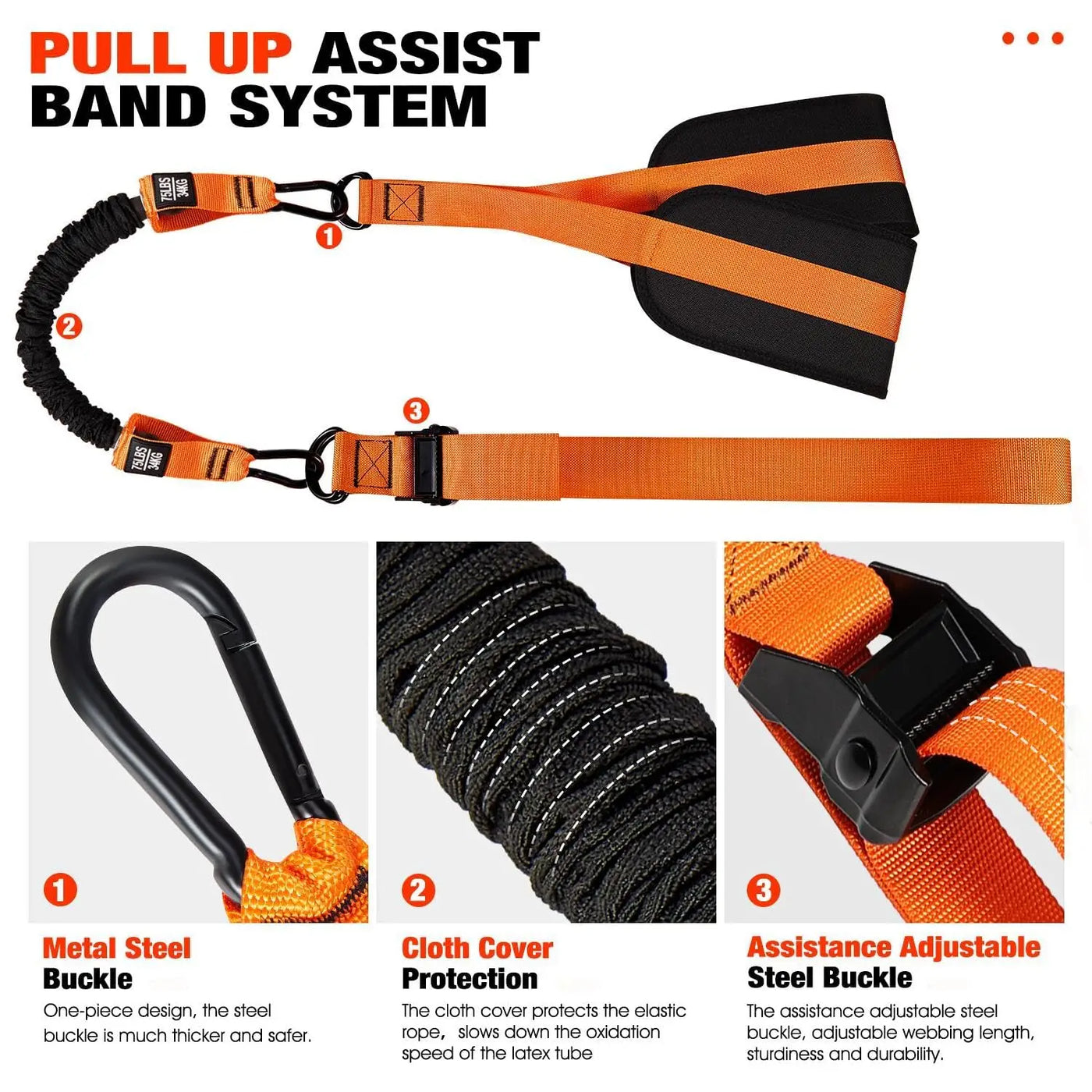 Pull Up Assistance Bands, Heavy Duty Resistance Band for Pull Up,Knee Rest, Bands for Pull Up Assist for Strength Training - LKBA
