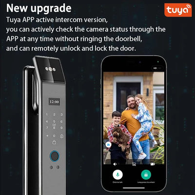 XSDTS Wifi Tuya APP Face Recognition Smart Door Lock with Camera Video Call Voice Intercom Digital Door Lock Automatic Door Lock - LKBA