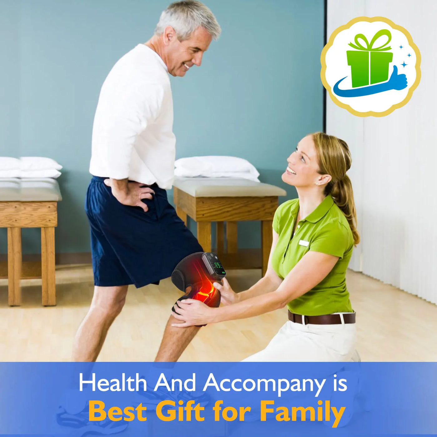 3 in 1 Cordless Thermal Knee Pad Knee Shoulder Massager Vibration Leg Arm Joint Brace Muscle Relax Joint Brace Muscle Relaxation - LKBA