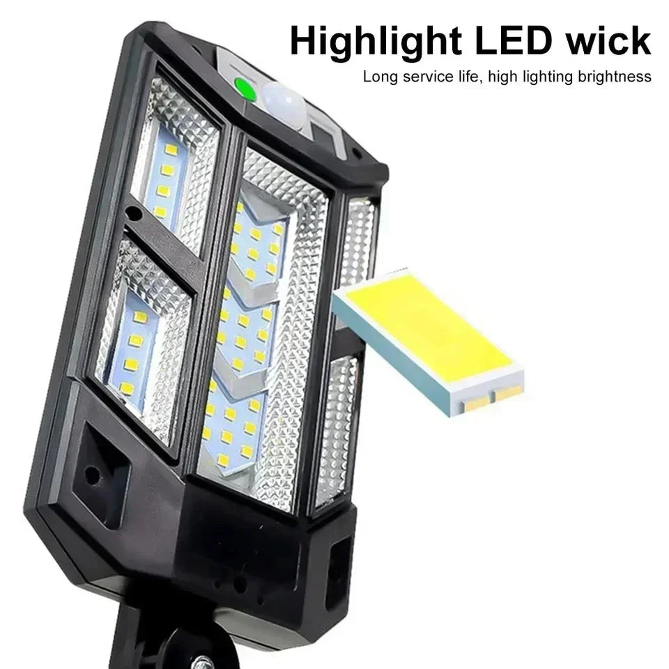 New Solar Lamp Outdoor Sunlight Motion Sensor 8m Remote Control Solar Focus Wall Street Light Waterproof External Solar Lamp - LKBA