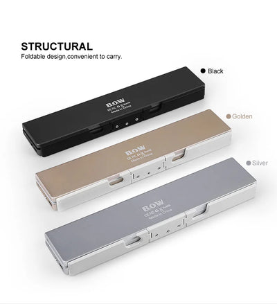 Mini Folding Bluetooth Keyboard Wireless Keypad Support 3 Devices with Stand Rechargeable Foldable Keyboard for Phone Tablet - LKBA