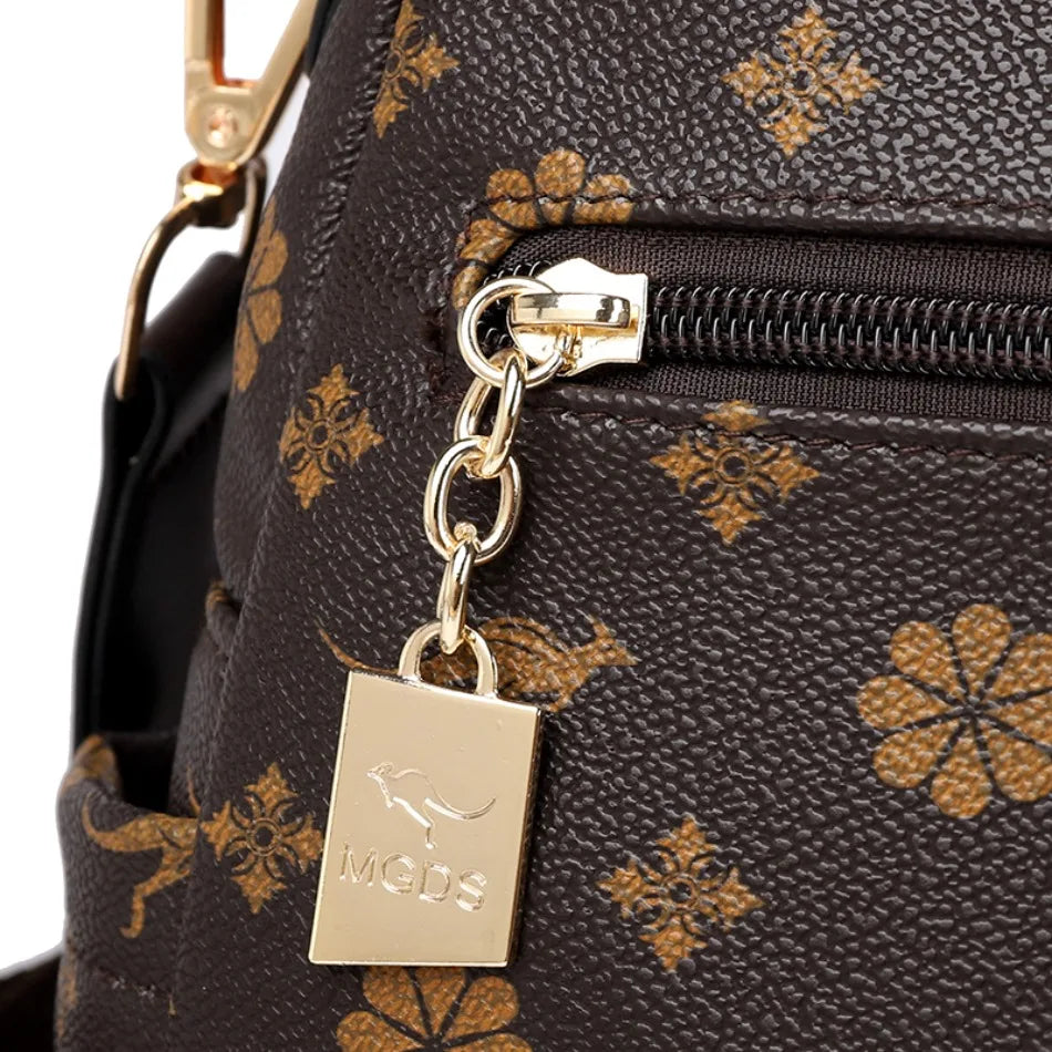 Ladies Backpack Designer High Quality Leather Women Bag Luxury Fashion Printing Tassel School Bags Large Capacity Backpacks Sac - LKBA