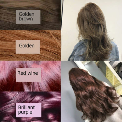 500ML Natural Soft Shiny Brown Golden Cover White Hair Dye Shampoo Wine Red Purple Hair Color Shampoo Black Grey Hair  Men Women - LKBA
