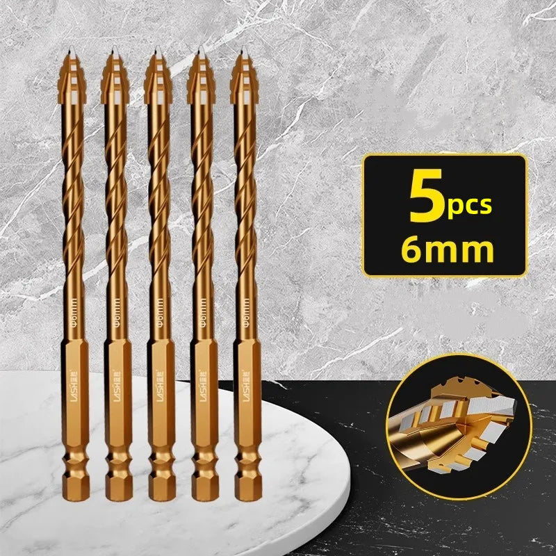 Upgraded four-edged sawtooth drill bit for tile drilling and concrete special electric drill ultra-high hardness drill bit - LKBA