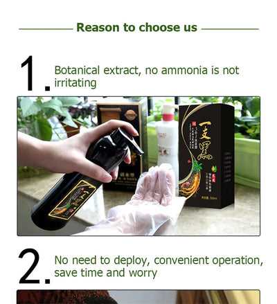 500ML Natural Soft Shiny Brown Golden Cover White Hair Dye Shampoo Wine Red Purple Hair Color Shampoo Black Grey Hair  Men Women - LKBA