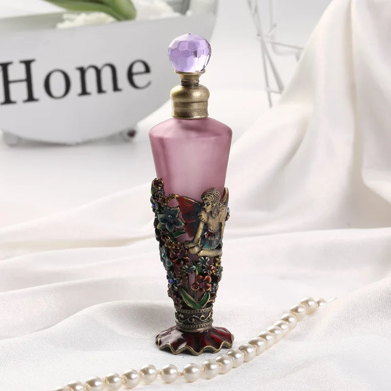25ml Vintage Essential Oil Dropper Stick Bottle Middle East Style Mental Engrave Refillable Perfume Container Delicate Dispenser - LKBA