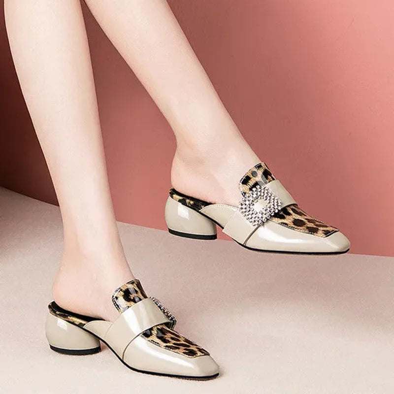 Women Cute Sweet High Quality Beige Bezel Slip on Stiletto Lady Classic Comfort Stylish Heel Shoes Zapato Negro Tacon E5867 - LKBA