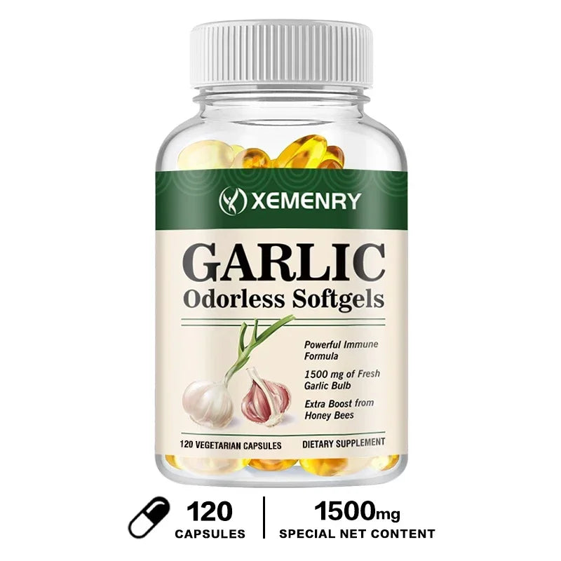 Odorless Garlic Capsules - Balance Cholesterol Levels, Support Heart and Cardiovascular Health - LKBA