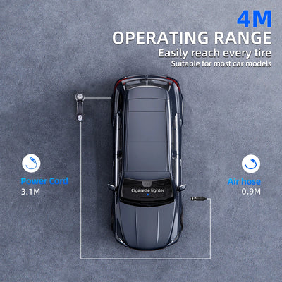 Tire Inflator Portable Air Compressor for Car, Truck & SUV 12V On/Offroad Tire Pump 100 PSI, Cigarette Plug, Twist Chuck T100 - LKBA