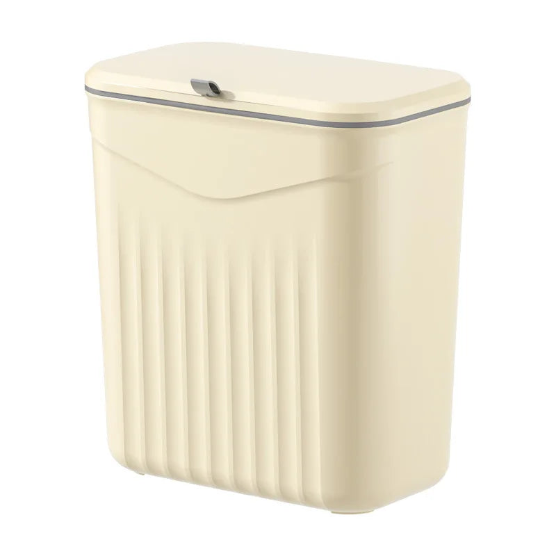 Effortless Cleanup Space-Saving White Wall-Mounted Trash Bin for Kitchen - LKBA