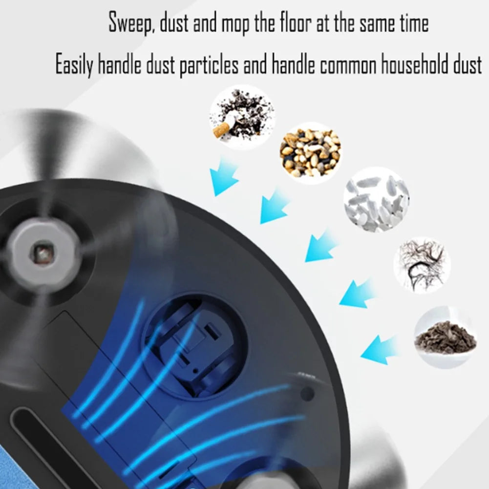 3-in-1 Robot Vacuum Cleaner USB Rechargeable 1000Pa Suction Robotic Vacuum and Mop Combo for Home Floor Washing Carpet Pet Hair - LKBA
