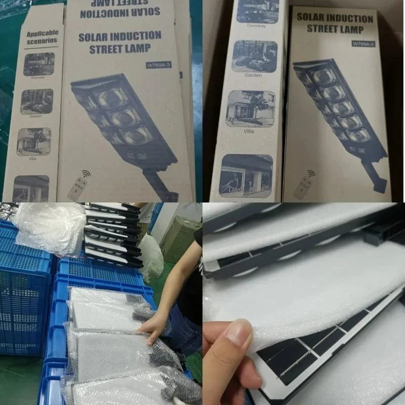 250W Solar Lights Outdoor Waterproof 8000LM LED Flood Lights Motion Sensor with Remote 3 Modes Street Lamp for Yard Garden Path - LKBA