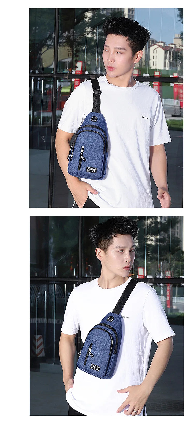 Travel Men's Handbags Multifunctional USB Chest Bag Designer Messenger Crossbody Bags Water-Proof Shoulder Bag Sports Back Pack - LKBA
