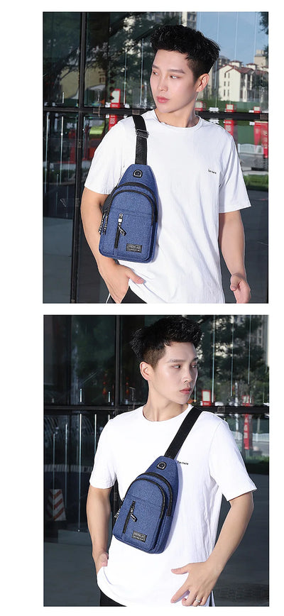 Travel Men's Handbags Multifunctional USB Chest Bag Designer Messenger Crossbody Bags Water-Proof Shoulder Bag Sports Back Pack - LKBA