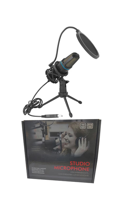 USB Microphone RGB Microphone Condenser Wire Gaming Mic for Podcast Recording Studio - LKBA