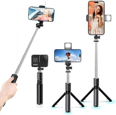 3 In 1 Bluetooth Wireless Selfie Tripod with Fill Light Shutter Remote Control