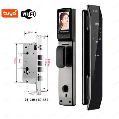 Tuya 3D Face Real-time Intercom Digital Electronic Door Lock Security Camera Intelligent Fingerprint smart lock for home - LKBA