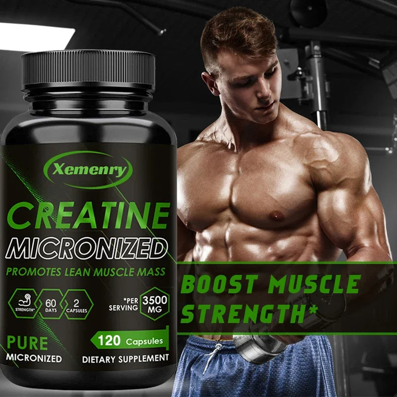Creatine Monohydrate Capsules for Enhance Muscle Mass Strength & Performance Improvement Workout Recovery Mass Gainer - LKBA