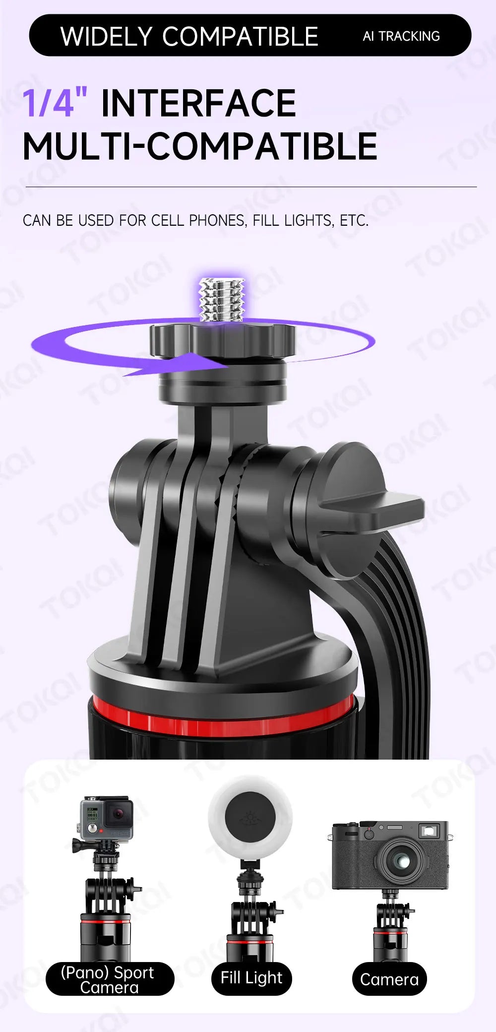 C22 AI Face Tracking Handheld Gimbal Stabilizer 360° Rotation Shoot Selfie Stick Tripod - LKBA