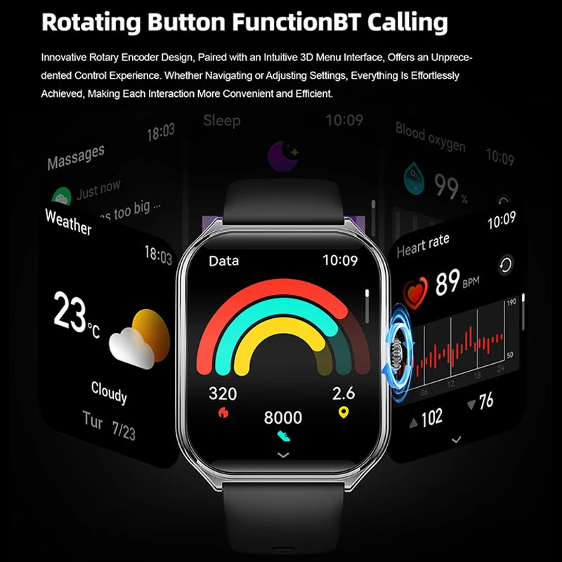 New For Xiaomi Ultra Thin Smart Watch Men 1.96" AMOLED 70+Sports Mode Health Monitor Bluetooth call Waterproof Smart Watch Woman - LKBA