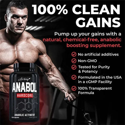 Anabol Hardcore Supplement - Helps Build Lean, Firm, High-quality Muscle,Promoting Muscle Growth,Recovery & Strength Enhancement - LKBA