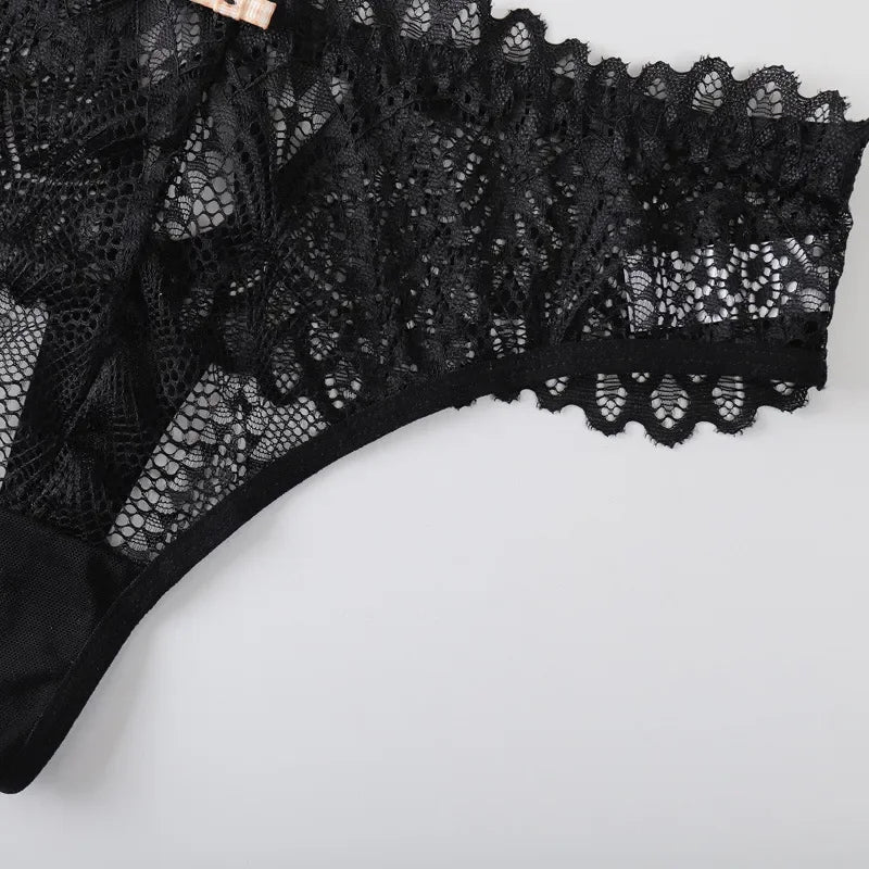 1/2 PCS Women's Lace Thongs Lingerie Intimates Woman T-back Soft T-panties Designed Tangas Mujer Sexy String Panties Thongs Sexy - LKBA