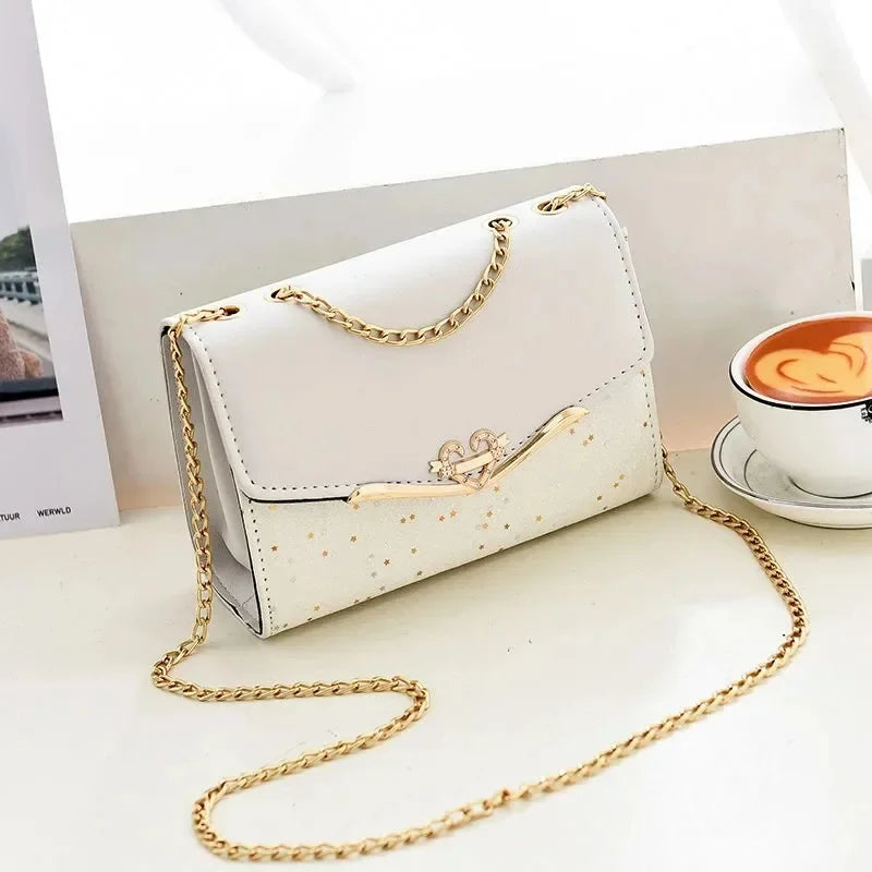 Fashionable Bright Leather Chain Crossbody Bag Women's Single Shoulder Small Square Bag Hot Sale of the Season New Style - LKBA