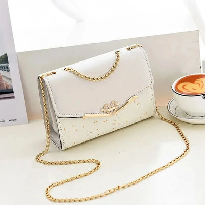 Fashionable Bright Leather Chain Crossbody Bag Women's Single Shoulder Small Square Bag Hot Sale of the Season New Style - LKBA