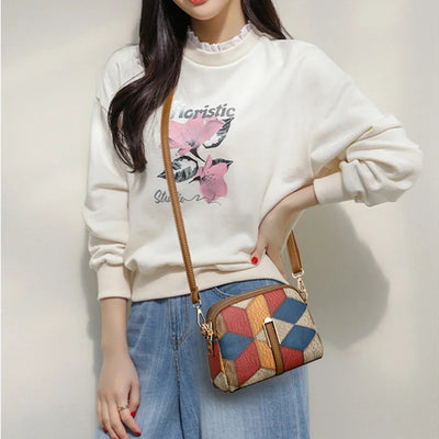 New Luxury Handbag Women Stitching Wild Messenger Bags Designer Brand Plaid Shoulder Bag Female Ladies Totes - LKBA