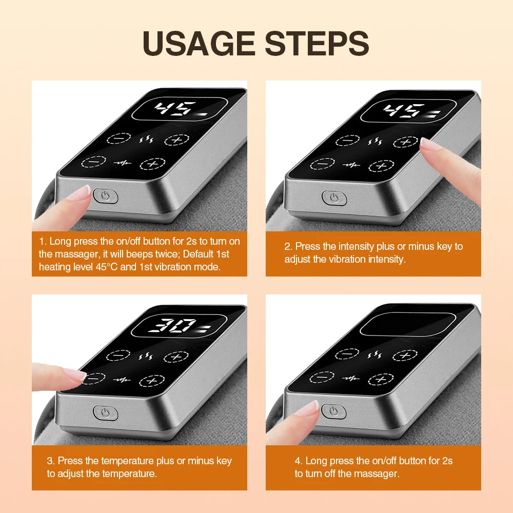 3 in 1 Cordless Thermal Knee Pad Knee Shoulder Massager Vibration Leg Arm Joint Brace Muscle Relax Joint Brace Muscle Relaxation - LKBA