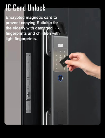 3D Face Recognition Unlock Digital Door Lock With Camera FIngerprint Password Unlock Keyless Electronic Door Lock - LKBA