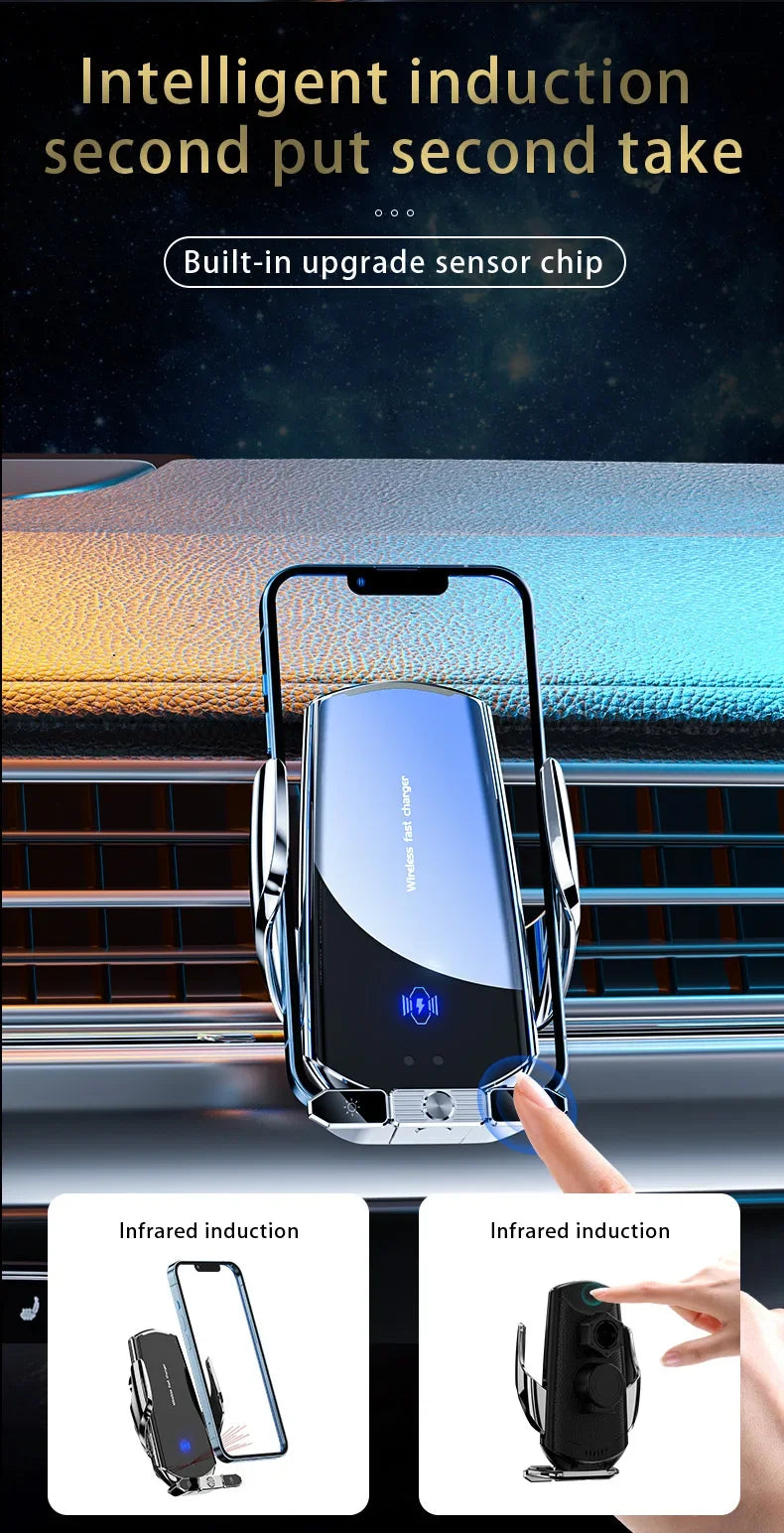 Wireless Charger Car Auto Magnetic Air Vent Phone Holder For iPhone 16 15 14 13 Samsung Xiaomi Induction Fast Charging Station - LKBA