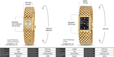 BERNY Gold Watch for Couple Luxury Women/Men Wristwatch Waterproof Golden Clock Quartz Stainless Steel Fashion Men Ladies Watch - LKBA